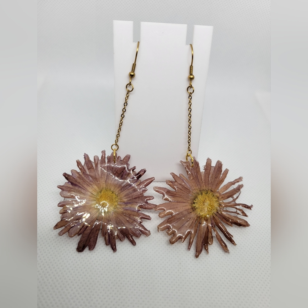 Floral Gold Drop Earrings